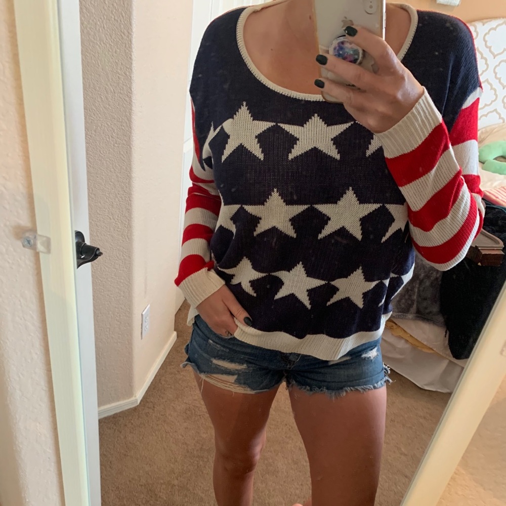 Red, white a blue sweater! Never worn!